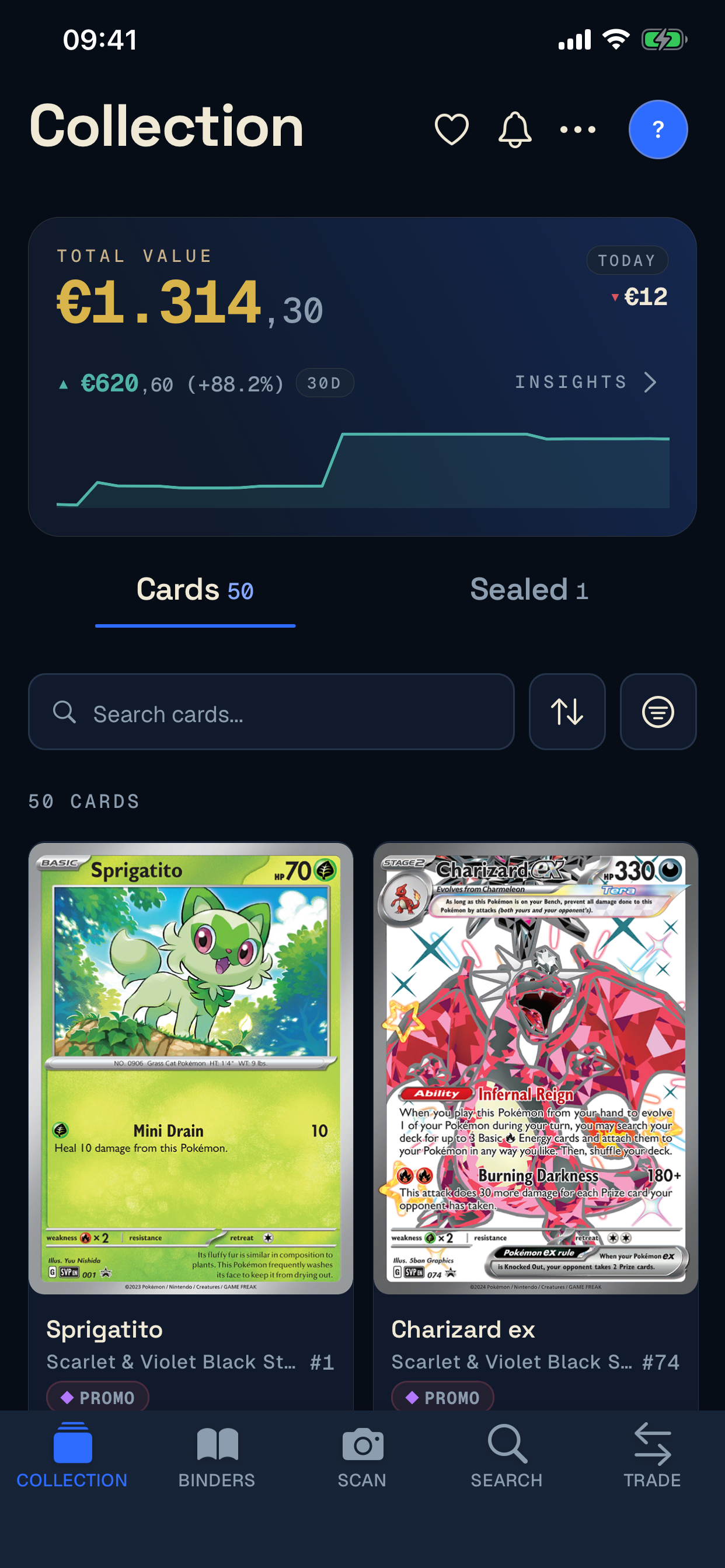 Unbinder mobile collection screen