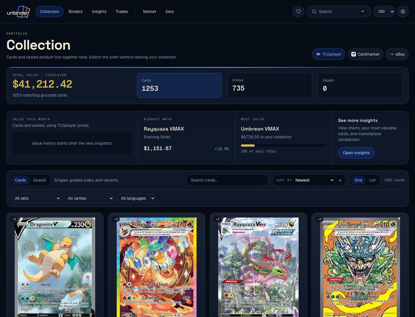 Unbinder web collection overview